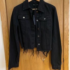 Prettylittlething washed black denim jacket